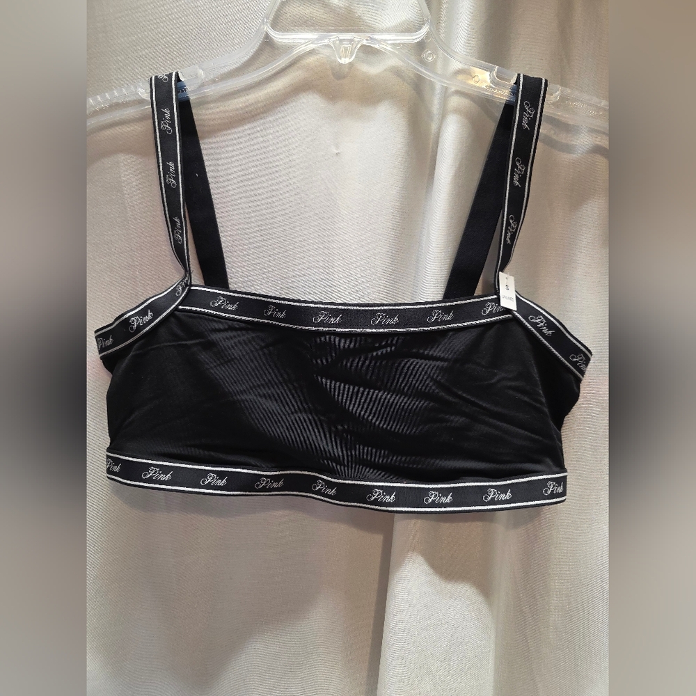 NWT PINK Victoria's Secret Black Striped Bralette